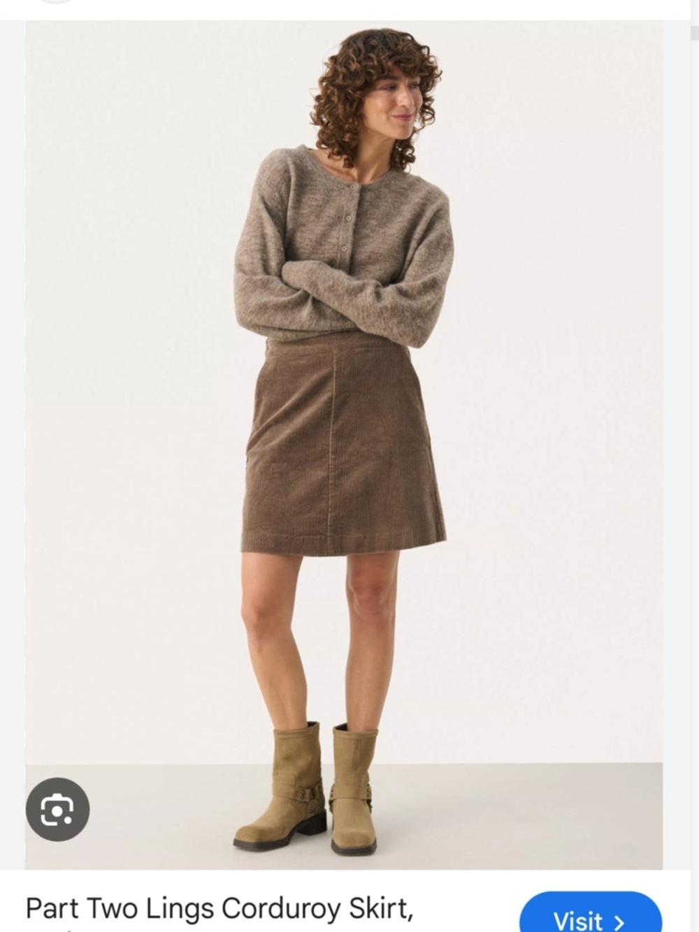 Part two 38 S Lings Corduroy Skirt in Brown